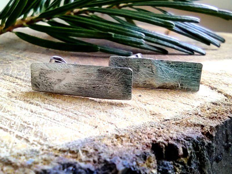 Minimalistyczne kolczyki wkrętki prostokąty (sztyfty i zatyczki ze stali chirurgicznej)