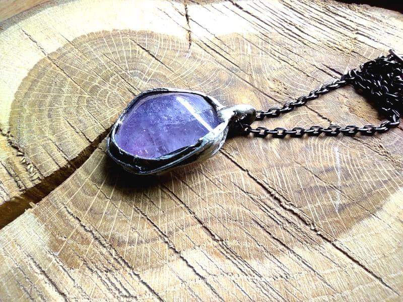 Naturalny naszyjnik z ametystem IV