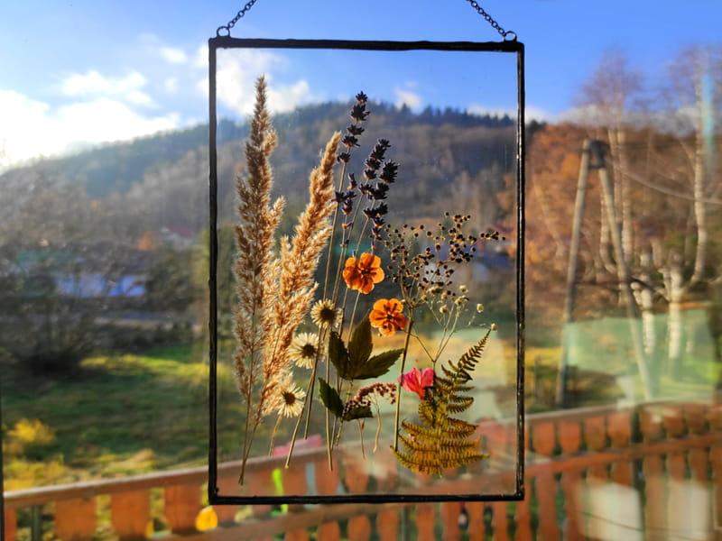 Obraz z suszonymi roślinami:  duża beskidzka łąka