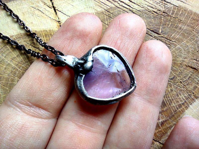 Romantyczny naszyjnik z ametystem