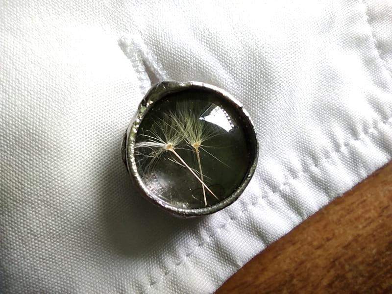 Spinki do mankietów z dmuchawcami (oprawa w kolorze ciemnego srebra)